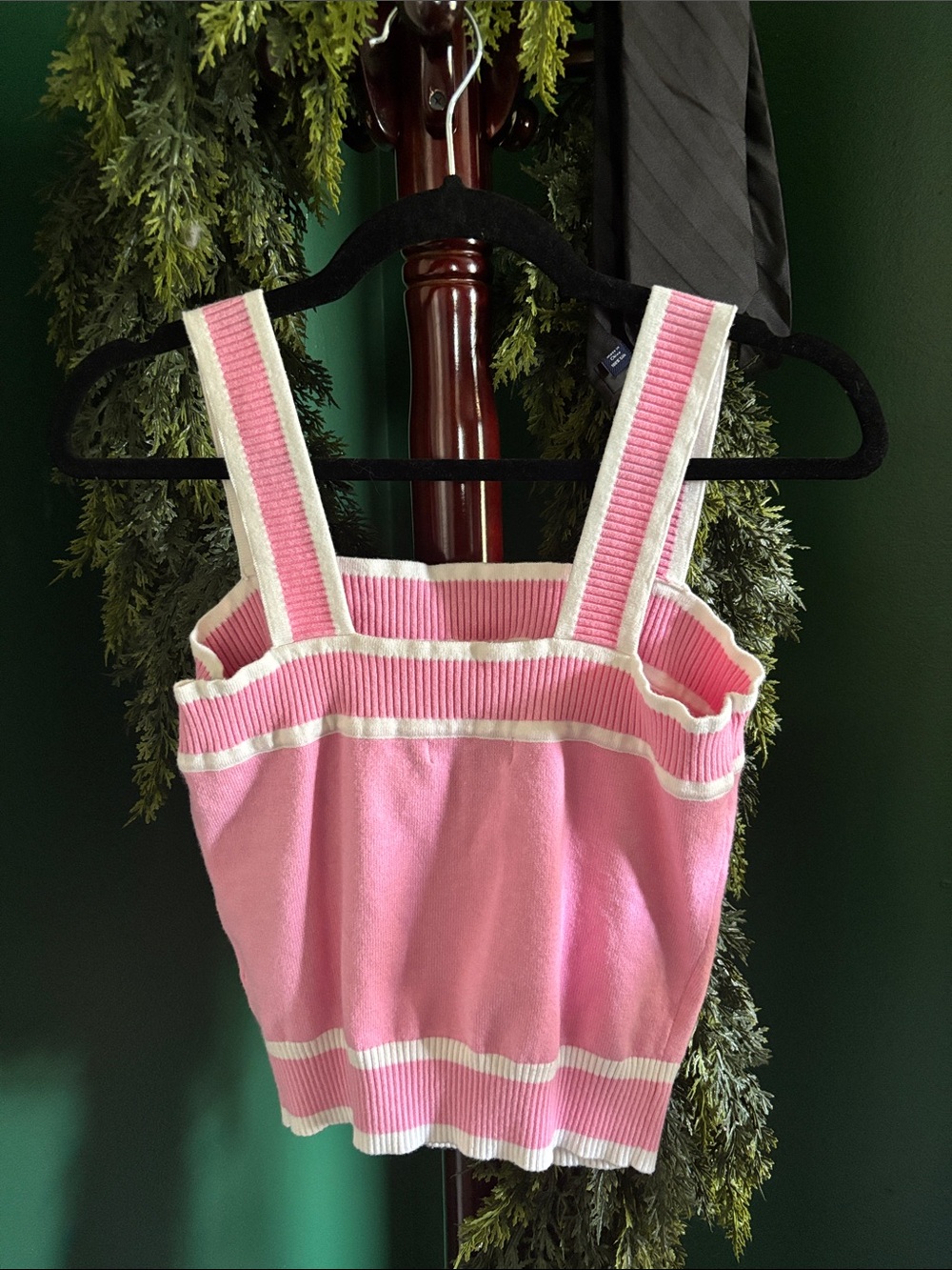 Dokotoo Square Neck Color Block Knit Crop Tank Top - Picture 4 of 4